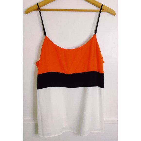 Banana Republic Tops - Women’s Banana Republic Tank in White, orange and Navy Size 14